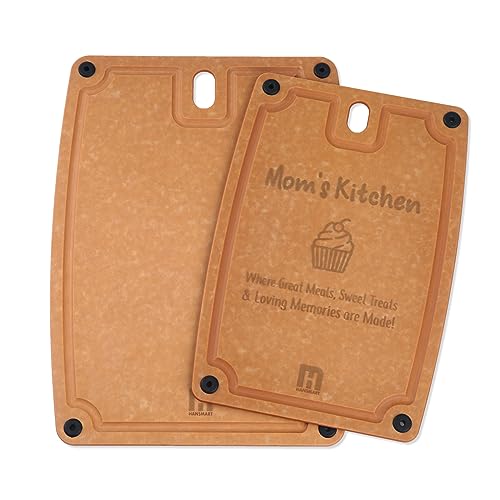 Tablas de Cortar para Cocina, Aptas para Lavavajillas, Juego de 2 Tablas Compuestas Libres de BPA, Tabla Reversible con Ranuras para Jugos, No Porosa, para Mamá miniatura 1
