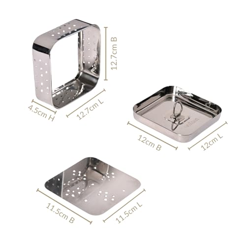 Image of Nestasia Large Stainless Steel Paneer Maker (550 ml) - Square Paneer Maker Mould Press with Lid | Rust Resistant Medium Paneer Strainer - Perfect for Fresh Paneer, Tofu & Sprouts