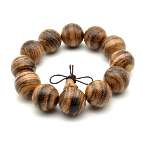 Image of Zen Dear Unisex Natural Oud Agarwood Vietnam Buddhist Prayer Beads Japa Mala Necklace Bracelet Beads (20mm 12beads)