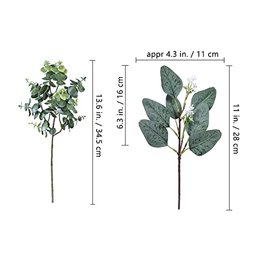 Winlyn Mixed Eucalyptus Leaves Stems Bulk Artificial Eucalyptus Leaves Sprays Faux Oval Eucalyptus Leaves With White Seeds Stems For Floral Wreath Garland Bouquets Arrangement Wedding Greenery Decoration… thumb #8