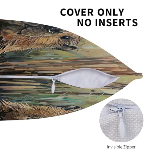 Housse de coussin castor idéale pour décoration de chalet et canapé cosy - 6