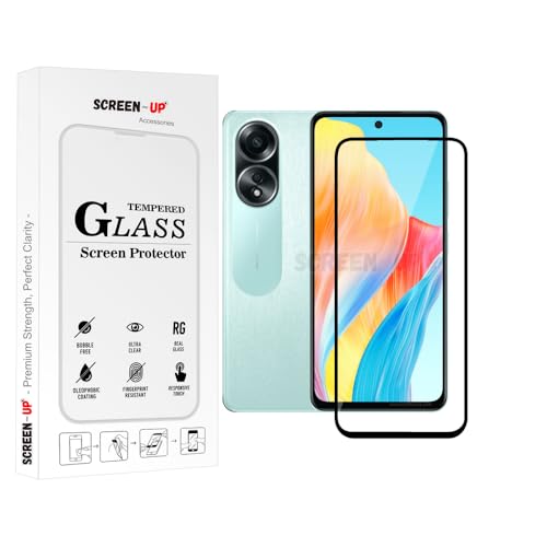 Image of ScreenUp Tempered Glass For Oppo A58 4G - Ultra Clear, 9H Scratch Resistant, Full Coverage, Easy Install Screen Protector