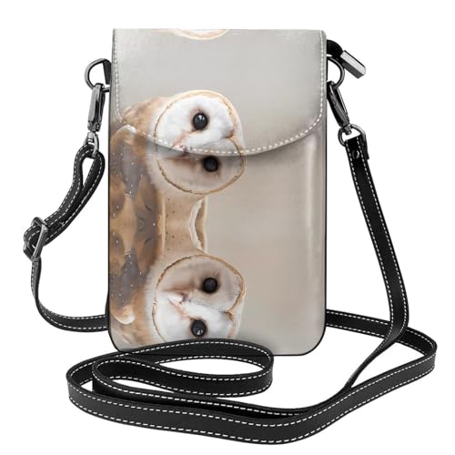 Petit sac à bandoulière chouette pour femme avec porte-cartes