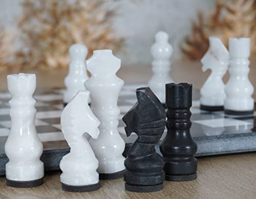 Radicaln Handmade Marble Weighted Black And White Staunton Tournament Chess Board Games Set - Elegant Home Décor Chess Game Sets Gift For Family #TOP4