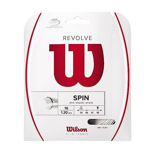 Wilson Tennis Racket String, Revolve, 12,2 m, Vit, 1,30 mm, Unisex, WRZ946500