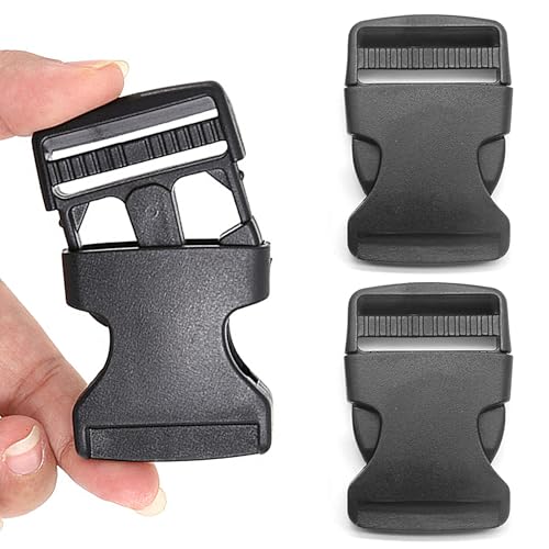 BondEron Lot de 2 boucles à clic de 30 mm - Boucle robuste pour sangle, boucle de rechange pour sac à dos, sac, ceinture abdominale, sangle de bagages, boucles et fermetures