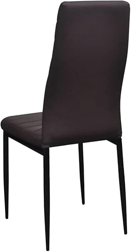 Miniatura 6 de RMPOOML Leisure Chair, Chair high Back, Kitchen Chairs, Modern Single Chair, Dining Chairs 4 pcs Brown Faux Leather Suitable for Outdoor and Indoor