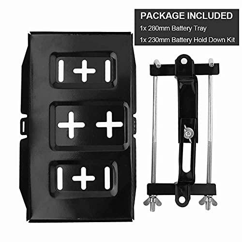 Thepro Battery Hold Down Tray Kit, Corrosion-Resistant Steel Storage Battery Holder Adjustable Bracket Clamp For Car, Boat, Marine (23Cm Bolt With 28Cm Battery Tray) #TOP4