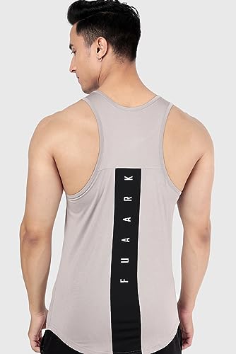 Image of FUAARK Surge Slim Fit Solid Gym Tank Tops for Men