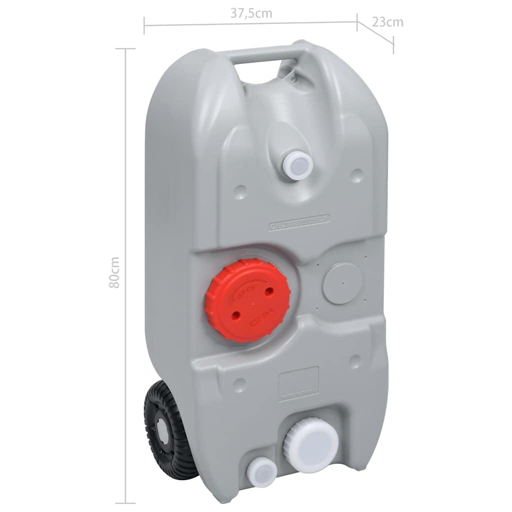 Serbatoio dell'acqua da campeggio con ruote, L, blu, in HDPE PP, resistente agli urti, con manico e scomparti, versatile per attività all'aperto, trekking, escursionismo, campeggio e