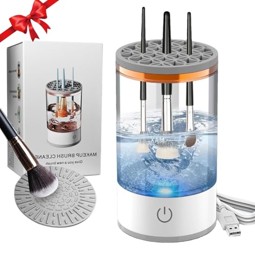 Electric Makeup Brush Cleaner Machine Makeup Brush Cleaner Machine Automatic Cosmetic Brush Cleaner and Dryer for All Size Beauty Makeup Brush Set