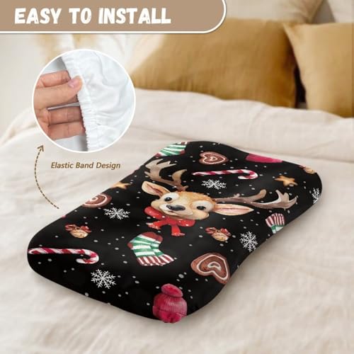 Image of ZOUTAIRONG Christmas Sheetsack Bassinet Sheets Neutral Unisex Fitted Christmas Elk Baby Bassinet Sheets Set for Standard Bassinets for Baby Boys or Girls