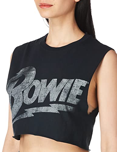 Goodie Two Sleeves David Bowie Distressed Logo Black Tank Shirt2