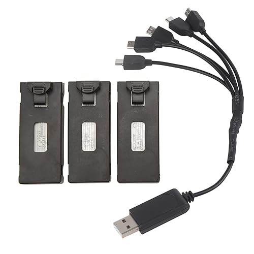 Bateria de avião RC, 3,7 V 1800 MAh 2600 MAh conjunto de bateria de lítio bateria tipo com cabo de carregamento 3 em 1 para E88 E88Pro LS E525 E525Pro, bateria de lítio para drones RC (1800 mAh) )
