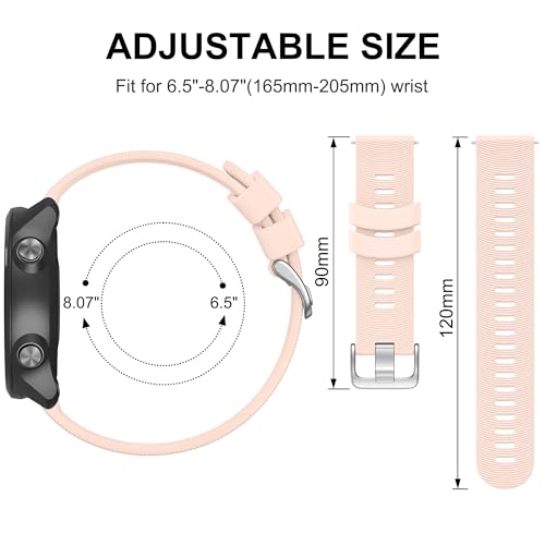 Image of Tobfit 20mm Straps Compatible with Garmin Forerunner 165 /165 Music, Forerunner 55 /158,245 /245 Music, 645 /645 Music Band for Women Men, Silicone Strap for Garmin Watch