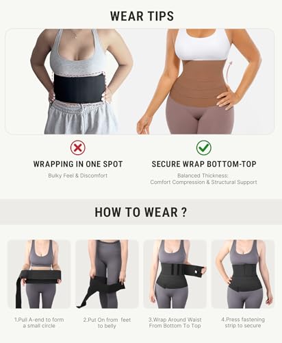 Image of FeelinGirl Waist Trainer for Women Trimmer Belt Waist Cincher Tummy Wrap Plus Size Snatch Bandage Body Shaper