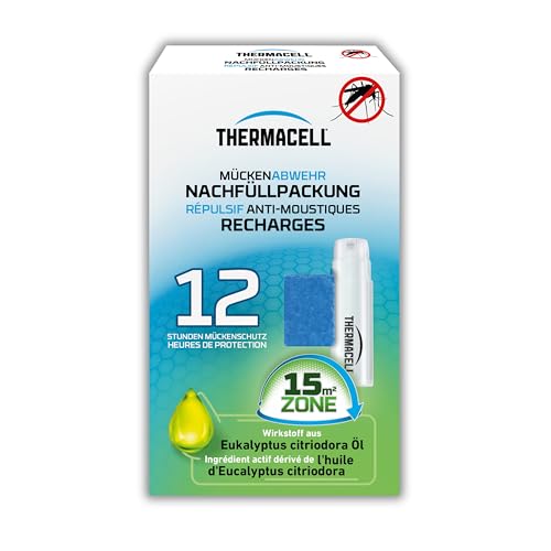 Thermacell Mückenabwehr Nachfüllpackung 12 Stunden Mückenschutz | 3 Wirkstoffplättchen & 1 Gaskartusche Nachfüllpack für Thermacell Geräte