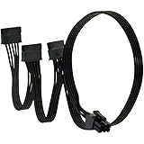 lilila-ree 6 Pin to 3X 15 Pin SATA Hard Drive Power Adapter Cable for Some Types of Thermaltake Modular PSUs 20-in(50cm), Black
