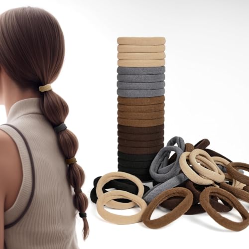 (Multicolor) 20PCS Accessories, Elastics Hair Ties, Thick Hair Bands, Rubber Bands, High Elastic Ties, Without Damage Ponytail Holder