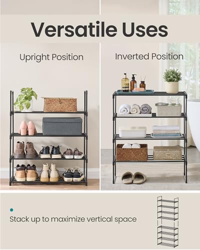 Image of SONGMICS Shoe Rack, 4-Tier Shoe Organizer, Metal Storage Shelf