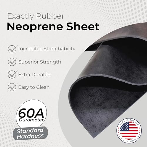 Exactly Rubber ARP_N062_60A Neoprene Sheet, 60A Durometer Rubber Mat, Gasket Material thumb #1