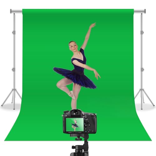 10X12ft Green Screen Backdrop for Photography,Chromakey Polyester Collapsible Greenscreen Background,Green
