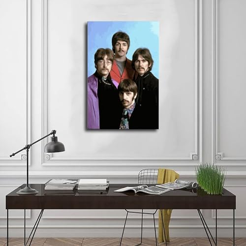 RePaLy Poster des Beatles de 1967, poster sur toile, décoration murale pour salon, chambre à coucher, avec cadre, 40 x 60 cm - Les Beatles, Paul McCartney, John Lennon, RIngo Starr, George Harrison RePaLy Poster des Beatles de 1967, poster sur toile, décoration murale pour salon, chambre à coucher, avec cadre, 40 x 60 cm – Image 4