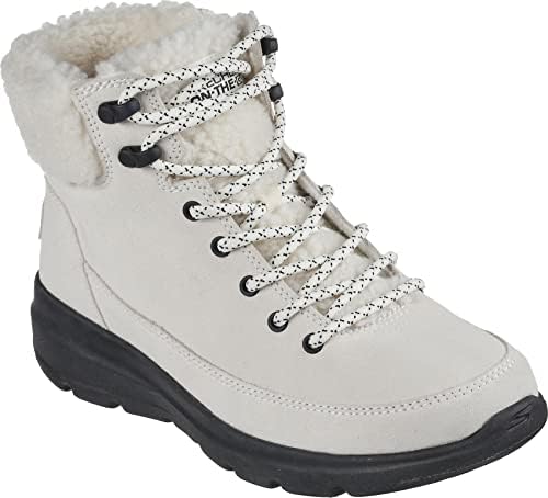 Skechers Women's Glacial Ultra-Woodlands Fashion Boot, White/Black, 7 | Image 2