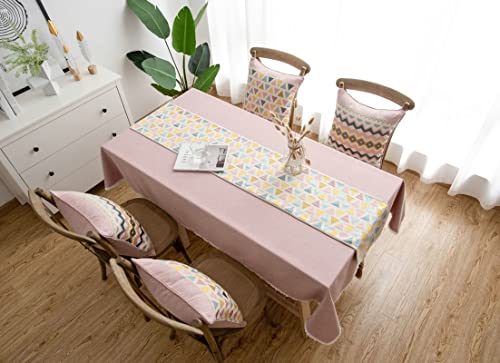 Chemin de table jacquard polyester rose 32x240 cm WXKAGF, decoration pour nappe et table