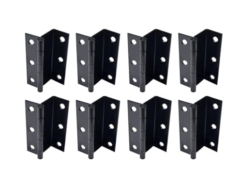 QCAA Three Fold Shutter Hinge, Half Surface for Shutter, Cabinet, Furniture, 2-1/2" x 1.2mm, Matte Black, Made in Taiwan, 8 Pack