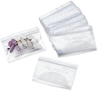 Pill Bag Pouch, Reusable Plastic Pill Organizer Bags, Size 3" X 2" 3