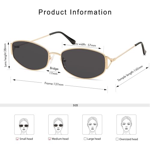 Retro Oval Sunglasses For Women Men Hexagonal Rectangle Metal Frame Sun Glasses AP3625
