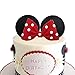 Mouse Cake Topper Bow and Ears for Birthday (Red)