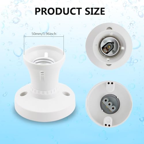 E27 Lamp Base Socket Converter, Light Bulb Socket Holder, Straight Socket for Ceiling Pendant E27 Edison Screw Fitting - Image 3