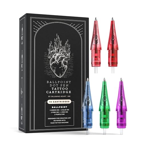 Inlumino Heart Ink Ballpoint Dot Pen Tattoo Cartridges for Tattoo