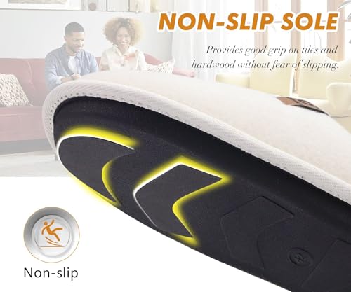 Image of COFACE Mens Cozy Memory Foam Scuff Slippers Casual Slip On Warm House Shoes Indoor /Outdoor Sandal Slippers With Arch Support Rubber Sole Size 7-15
