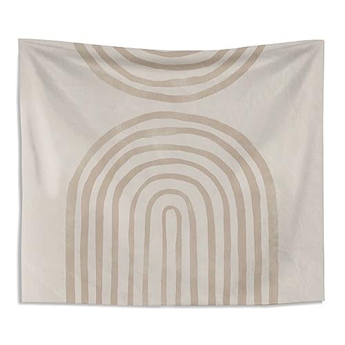 Knibeo Beige Rainbow Boho Tapestry - Neutral Wall Decor, 50x60 Inch Minimalist Boho Tapestry for...