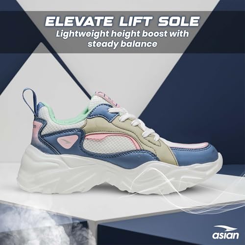 Image of ASIAN Women BLOSSOM-12 Running and Casual wear Running Shoes with Laces, Lightweight and Comfortable Shoes Gym and Sports Shoes for Women & Girls with Stylish Design