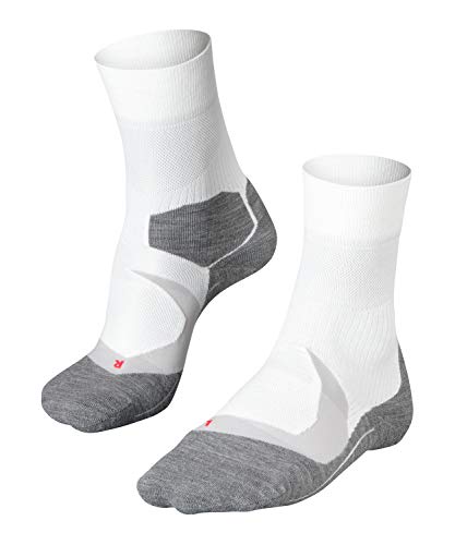 Falke Men's Ru4 Endurance Cool Running Socks, Breathable Quick Dry, Mid Calf, Medium Cushion, Cooling Athletic Sock, White (White-Mix 2020), 9-10, 1 Pair #TOP26