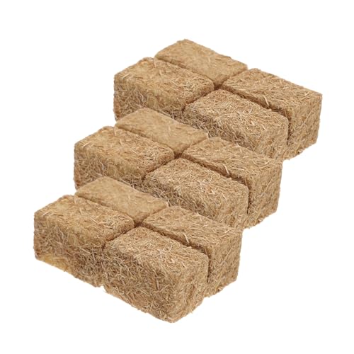UPKOCH 12 Pièces Miniature Ballot de Foin Artificiel Décoration Automne Modélisme Ferme Ornement Paille pour Maison de Poupée Accessoire Scène Paysage Réaliste Mini Balles Foin Déco
