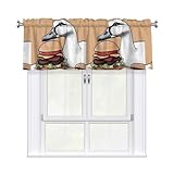 HJFCZH Kurzer Vorhang mit Volantstange, 137,2 x 45,7 cm, Hamburger Gans Druck, Heimdekoration, weiche Haptik, Lichtblockierung für Küche, Badezimmer, Fenster