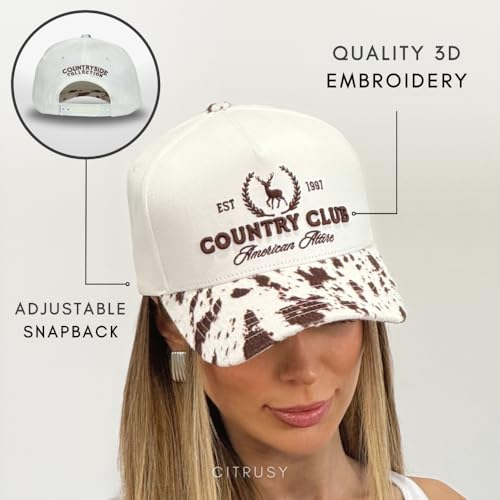 Image of Vintage Western Trucker Hat | Men & Women | Country Cute Caps for Cowgirls Cowboys | Camo Denim Embroidered Cotton | Snapback