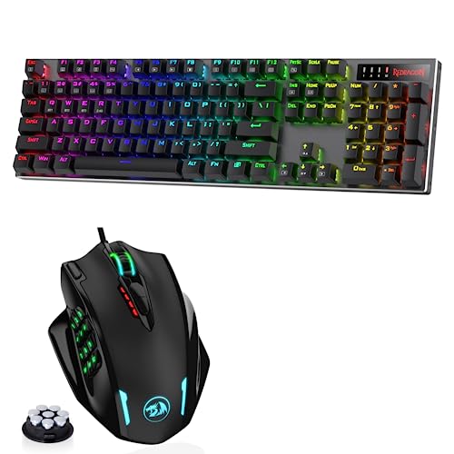 Redragon M908 MMO Mouse K556 PRO Gaming Keyboard Bundle