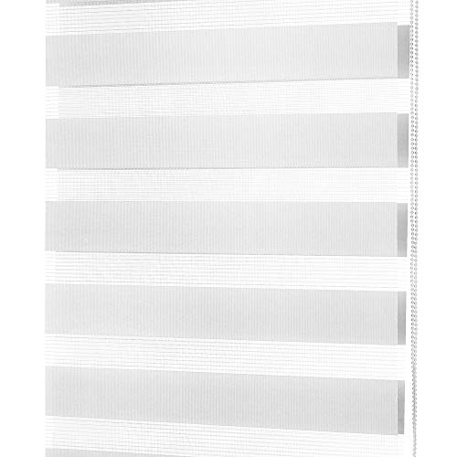 Persiana Rolo Duplo Bandô Branca 160 (L) x 160 (A) Cortina Zebra Rainbow Double Vision 1,60 X 1,60