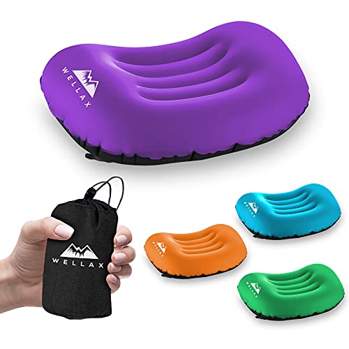 WELLAX Ultralight Camping Pillow - Compact, Inflatable, and Comfortable Pillow for Travel,...