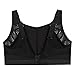 Full Figure Plus Size No-Sweat Mesh Sports Bra Wirefree #1068 Black