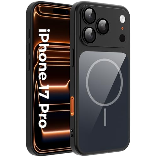 Image of A rtistque Back Cover Case for iPhone 17 Pro | Mag-Safe| Acrylic | Shockproof TPU Protective Design | iPhone 17 Pro Back Cover - Black Bumper