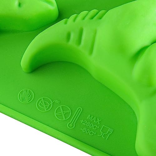 webake Dinosaur Cake Mould Silicone Jelly Moulds 2 Pcs Cake Tin for Chocolate, Cupcake, Wax, Candle, Muffin, Resin, Cake Decorations