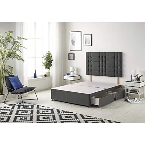 Bed Centre Bliss Grey Linen Divan Base with Optional Drawers and Headboard (3FT Single, No Drawers No Headboard) Cover