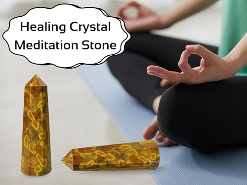 Image of Certified Fruit Jasper Crystal Tower Obelisk Point For Chakra, Healing And Balancing - Aaa Grade Original Certified Gemstone Agate For Reiki Meditation Yoga Spiritual (3-4 Inches)